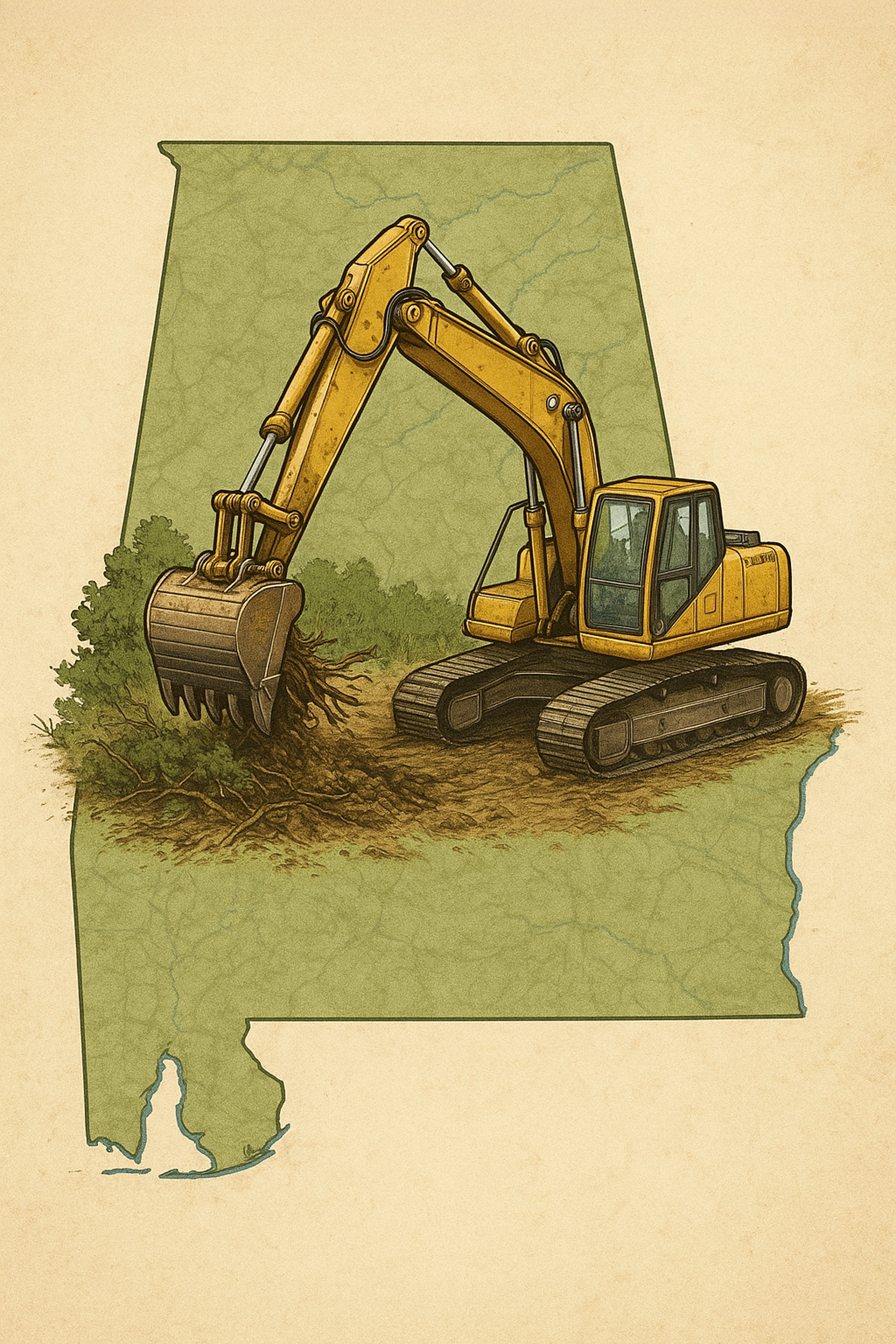 Site preparation and grading work in Northeast Alabama